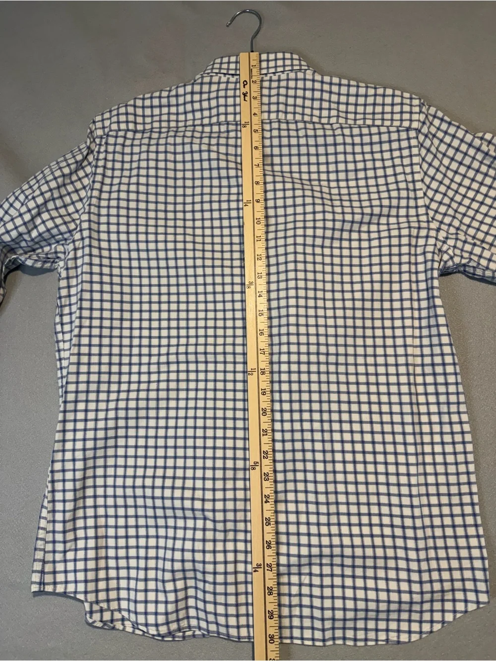Banana Republic White and Blue Check Dress Shirt